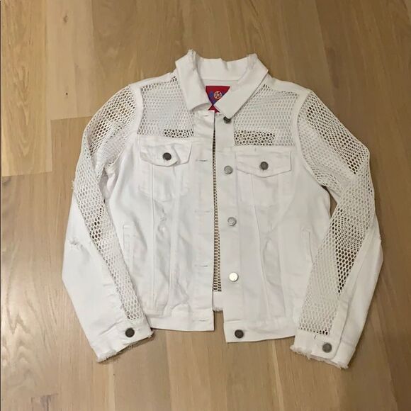 Romi Basha White Denim Jacket - Picture 1 of 5